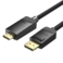 VENTION Cotton Braided 4K DP Male to HDMI-A Male HD Cable 1M Black Model # HFKBF
