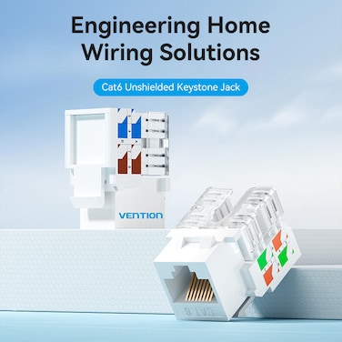 VENTION Cat6 Unshielded 180-Degree Keystone Jack White Model # IRHW0
