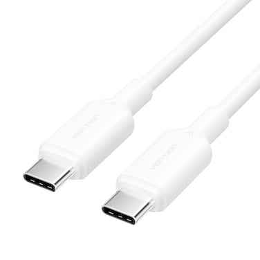[TRCWF] USB 2.0 Type-C Male to Type-C Male 3A Cable 1M White PVC Type