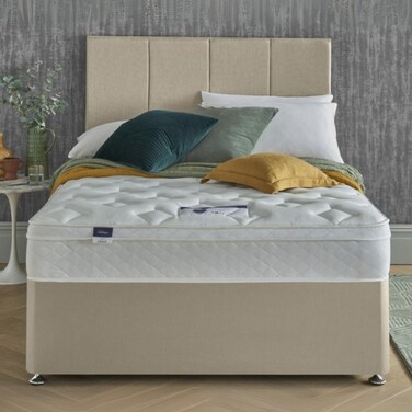 Silentnight Upholstered Single Size Bed (90 X 190 CM) Beige Color