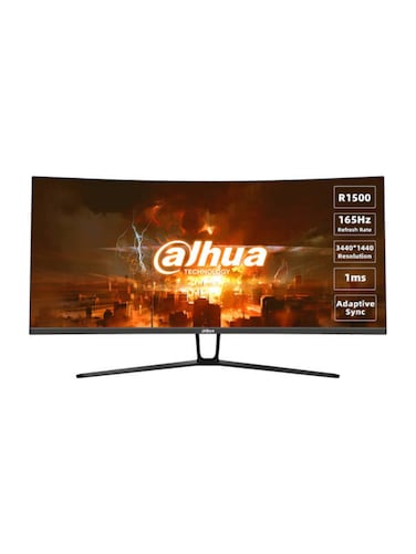 Dahua LM34-E330C Gaming Curved Monitor, 34-inch WQHD VA Display, 165Hz Refresh Rate, 1ms (MPRT) Response Time, 1500R Curvature, Adaptive-Sync Technology, 21:9 Aspect Ratio, Black-International Version
