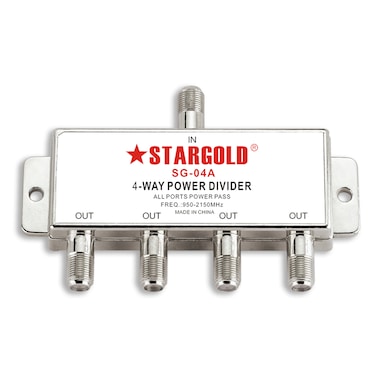 موزع طاقة ستارجولد رباعي الاتجاهات، موزع عالي الدقة 1080 بكسل، جميع المنافذ، SG-04A
