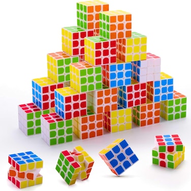 20-Pack Mini Cube Party Favors - Fun Puzzle Toys for Kids, Classroom Rewards, Birthday Goody Bag Fillers, Stress Relief Gifts, Brain Teasers, Travel Toys, and Office Desk Accessories