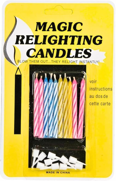 Pack of 10, Magic Relighting Birthday Candles (Multicolor), for Birthday, Baby Shower, Wedding Party &amp; Cake Decoration