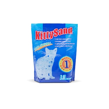 KittySand 100% Natural Silica Crystal Premium Quality, Odor Control, Low Dust Cat Litter 3.8L Plain