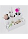 PecMuikee Hair Tool Organizer, Acrylic Hair Tool Caddy Countertop Blow Dryer Stand Storage with 3 Cups for Bathroom, Bedroom, Office, White