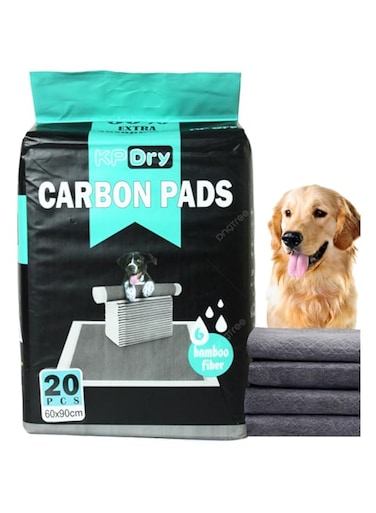 Absorbent Carbon Pet Pee Pads Disposable / Odor-Control Carbon Pet Dog and Puppy Training Pads / Quick Drying Leak-Proof Pee Pads (XL,60 X 90cm, 20Pcs)