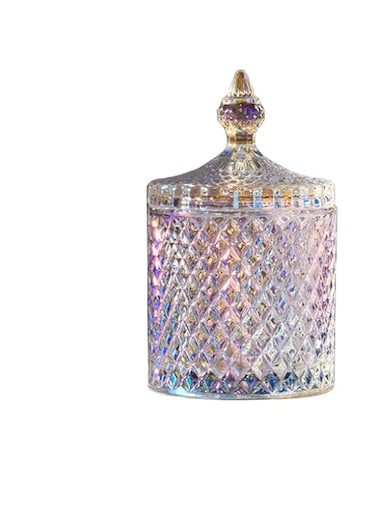 1PCS 10oz Crystal Glass Candy Dish with Crystal Lid Candy Box Sugar Bowl Tin Biscuit Barrel Decorative Candy Jar，Suitable as A Candy Dish,Cookie Tin,Biscuit Barrel,Decorative Candy Jar Sugar Bowl