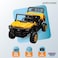Lovely Baby LB 903L Rechargeable Jeep for Kids with Remote Control, Leather Seat, LED Lights, Foot Accelerator, Multi-Terrain Driving, Realistic Toy Shovel, 12V, Yellow