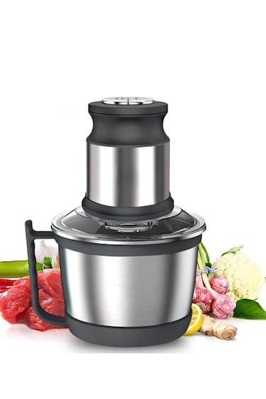Electric Meat Grinder 3L Stainless Steel Chopper for Meat Vegetables Fruits Nuts with 4 Blades