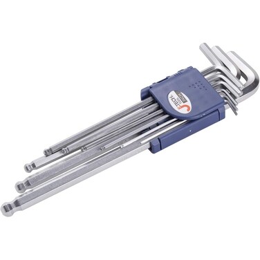 Jetech Hex Key Set, 9-Piece Allen Key Set, 1/6 Inch - 3-8 Inch, Anti-Slip Long Ball End Hex Wrench Set, Hex Key Set for Disassembling Mechanical Equipment, Vehicle, and Bicycle Repairs - BL-C9IN
