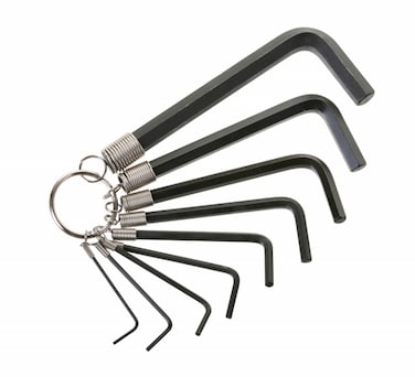 Jetech 7-Piece Metric Hex Key Set - Professional Grade Premium Alloy Steel, Rust-Resistant, Keyring Design, Fits Bike, Furniture, Auto Repair, 1.5-6mm (1.5, 2, 2.5, 3, 4, 5, 6mm) - KW-7