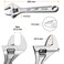 Jetech 8-Inch Adjustable Wrench, Professional Heavy Duty Chrome Vanadium Steel Shifter Spanner with Inch/Metric Scale, Wide Caliber Opening - AW-8