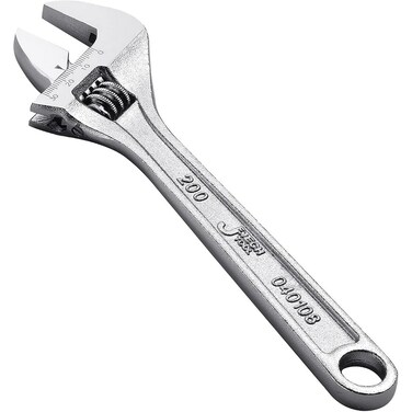 Jetech 8-Inch Adjustable Wrench, Professional Heavy Duty Chrome Vanadium Steel Shifter Spanner with Inch/Metric Scale, Wide Caliber Opening - AW-8