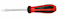Jetech Striking Cap Go-Through Slotted Screwdriver, Cr-V Steel Flathead with Magnetic Tip, Ergonomic Soft Grip TPR Handle, 6mm Thick and 100mm Long Shaft - GTH6-100-