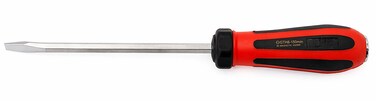 Jetech Striking Cap Go-Through Slotted Screwdriver, Cr-V Steel Flathead with Magnetic Tip, Ergonomic Soft Grip TPR Handle, 6mm Thick and 150mm Long Shaft - GTH6-150-