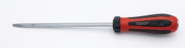 Jetech Striking Cap Go-Through Slotted Screwdriver, Cr-V Steel Flathead with Magnetic Tip, Ergonomic Soft Grip TPR Handle, 6mm Thick and 200mm Long Shaft - GTH6-200-
