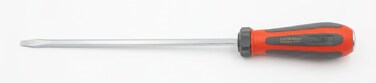 Jetech Striking Cap Go-Through Slotted Screwdriver, Cr-V Steel Flathead with Magnetic Tip, Ergonomic Soft Grip TPR Handle, 6mm Thick and 250mm Long Shaft - GTH6-250-