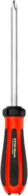 Jetech Striking Cap Go-Through Phillips Screwdriver, Cr-V Steel Flathead with Magnetic Tip, Ergonomic Soft Grip TPR Handle, 6mm Thick and 125mm Long Shaft - GTH6-125+