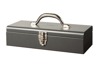 Jetech Tool Box, 14-Inch Portable Steel Small Tool Box with Metal Latch Closure &amp; Metal Handle, Rustproof Multi-Purpose Heavy Duty Toolbox, Grey - TB-14