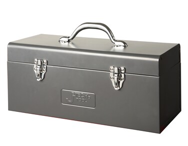 Jetech Tool Box, 17-Inch Portable Steel Small Tool Box with Metal Latch Closure &amp; Metal Handle, Rustproof Multi-Purpose Heavy Duty Toolbox, Grey - TB-17