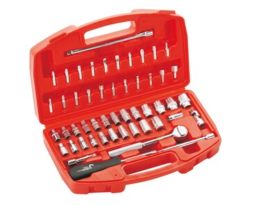 Jetech 51-Piece 1/4-Inch Drive Socket &amp; Bit Set, Metric &amp; SAE Sockets, Includes (4&ndash;14mm, 5/32&Prime;&ndash;1/2&Prime;), 25mm Bits, Ratchet, Extensions &amp; Accessories with Storage Case - SK1/4-51SP
