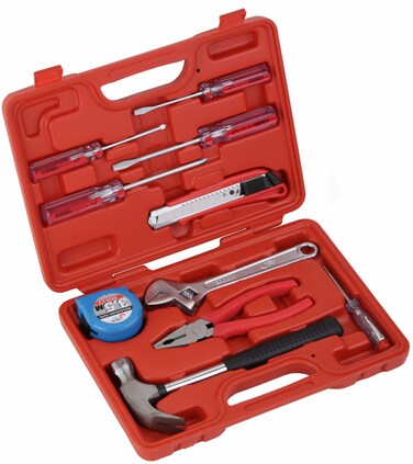 Jetech 10-Piece General Tool Set, Household &amp; Workshop Kit, Hand Tool Kit for Home, Office with Portable Toolbox Storage Case &ndash; JEB-F10