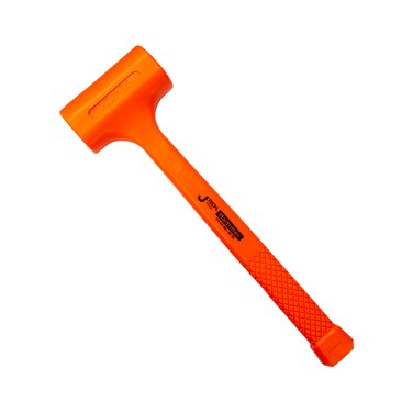 Jetech 55oz Dead Blow Hammer, Rubber Shockproof Hammer, Durable, Non-Slip Checkered Grip, Neon Orange - HDB-55