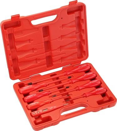 Jetech 8-Piece Insulated Screwdriver Set, Electrician Tools, Slotted and Phillips Screwdrivers and Digital Test Pencil, VDE Tested and Certified for Electrician Safety - IS-8S