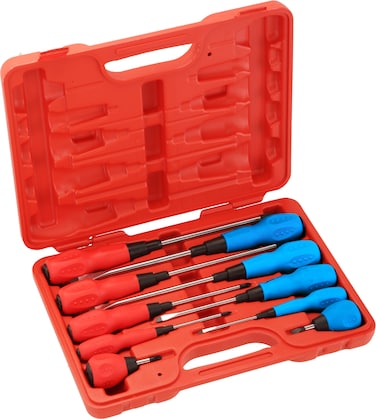Jetech 10-Piece Screwdrivers Set with chrome vanadium alloy steel tip, 5 Phillips and 5 Slotted Tips, Professional Cushion Grip Screwdriver Set with High Torque - ST-10S