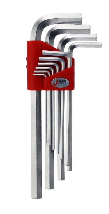 Jetech 10-Piece Hex Key Wrench Set, Metric, Heat-Treated, L-Style, Flat Plated, Premium Alloy Steel, 1.5mm to 12mm Allen Key Set - PL-C10