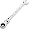 Jetech 8mm Flexible Head Ratchet Combination Wrench, Industrial Grade Flex Ratcheting Spanner, Heat-Treated Cr-V Alloy Steel, 12 Point Ratchet Box Ended and Open End Spanner, Flex-Head Gear Wrench