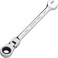 Jetech 9mm Flexible Head Ratchet Combination Wrench, Industrial Grade Flex Ratcheting Spanner, Heat-Treated Cr-V Alloy Steel, 12 Point Ratchet Box Ended and Open End Spanner, Flex-Head Gear Wrench