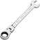 Jetech 19mm Flexible Head Ratchet Combination Wrench, Industrial Grade Flex Ratcheting Spanner, Heat-Treated Cr-V Alloy Steel, 12 Point Ratchet Box Ended and Open End Spanner, Flex-Head Gear Wrench