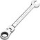 Jetech 22mm Flexible Head Ratchet Combination Wrench, Industrial Grade Flex Ratcheting Spanner, Heat-Treated Cr-V Alloy Steel, 12 Point Ratchet Box Ended and Open End Spanner, Flex-Head Gear Wrench