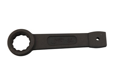 Jetech Box End Ring Slogging Spanner, Striking Ring Wrench 30mm, CR-V Steel 12-Point Flat Strike Wrench, Single Head Spanner Hand Tool for Mechanical Automotive Repair - OFSS-30