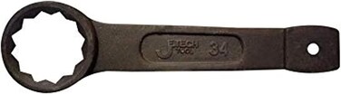 Jetech Box End Ring Slogging Spanner, Striking Ring Wrench 34mm, CR-V Steel 12-Point Flat Strike Wrench, Single Head Spanner Hand Tool for Mechanical Automotive Repair - OFSS-34