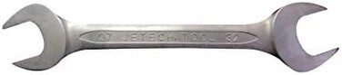 Jetech Double Open End Wrench, Size 27 x 32 mm Metric, Flat Head Wrench, Industrial Grade, Open Ended Spanner for Automotive Repair Furniture Assembly - OWS27-32