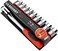Jetech 10-Piece 1/2 Inch Drive 8-19mm Socket Wrench Kit, Metric CR-V Sockets, Quick Release Spanner, Includes Storage Rack, Heat-Treated Chrome Molybdenum Alloy Steel, 6-Point Design - SK1/2-10SJ
