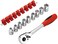 Jetech 10-Piece 1/2 Inch Drive 8-19mm Socket Wrench Kit, Metric CR-V Sockets, Quick Release Spanner, Includes Storage Rack, Heat-Treated Chrome Molybdenum Alloy Steel, 6-Point Design - SK1/2-10SJ