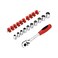 Jetech 11-Piece 3/8 Inch Drive Ratchet Socket Wrench Set, Metric 9mm-19mm, Cr-V Steel, Quick Release Reversible, with Hanging Storage Rack - SK3/8-11SJ