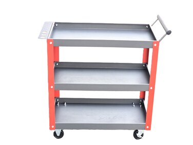 Jetech 3-Tier Rolling Tool Cart, Thick Steel Plate 1.5mm, Metal Mechanic Tool Cart on Wheels, Heavy Duty Rolling Carts with Wheels, Utility Service Carts for Mechanics Garage Warehouse Workshop Repair Shop - RC-3A