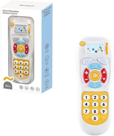 Youleen Baby Learning Remote Control Toy &ndash; Musical Light-Up Educational Toy for Infants &amp; Toddlers (6-24 Months), Volume Control &amp; Safety Certified, BPA-Free Early Development Toy