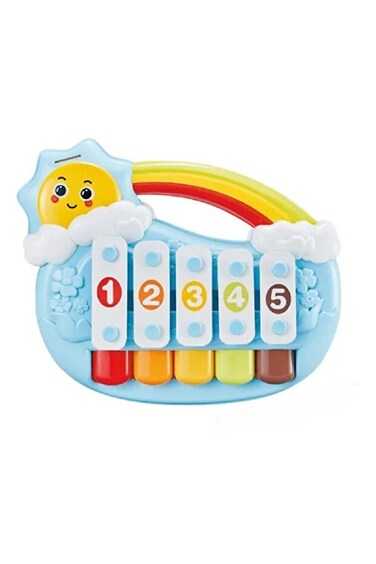 Youleen 2-in-1 Five Tone Sun Piano &amp; Xylophone for Toddlers &ndash; Musical Learning Toy for Babies 36M+ with Mallet &amp; 6 Song Cards &ndash; Developing Auditory &amp; Fine Motor Skills &ndash; BPA-Free &amp; Safety Certified