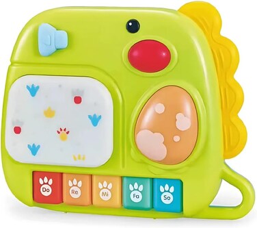Youleen Adorable Dinosaur Piano for Toddlers &ndash; 2-in-1 Musical Learning Toy with 8-Key Keyboard, Animal Sounds, &amp; Interactive Lights &ndash; Early Education Musical Instrument for Boys &amp; Girls 3+ years