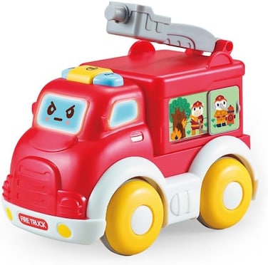 Youleen Fire Truck Toy for Toddlers &ndash; Friction Powered Town Fire Engine for Kids (36+ Months), Emergency Rescue Vehicle with Lights and Sounds, Educational Toy Car for Boys and Girls, Red