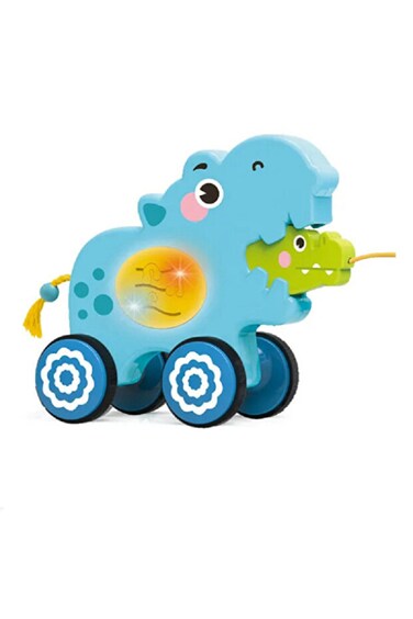 Youleen Baby Hippo Pull Toy &ndash; Safety Certified Toddler Walker Toy &ndash; Non-Toxic, Durable ABS Material &ndash; Interactive Pull-Along Car for Early Motor Skills Development (Ages 19+ Months)