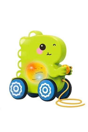 Youleen Baby Dinosaur Pull Toy, Toddler Walking Companion, Pull Along Car Toy with String, Non-Toxic &amp; Safety Certified (ASTM/EN71), Early Learning Development Toy for Kids Aged 36 Months+
