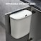 Hanging Trash Can with Lid, Kitchen Cabinet Door Under Sink Plastic Garbage Can Wall Mounted Slide Open, White 12L