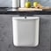Hanging Trash Can with Lid, Kitchen Cabinet Door Under Sink Plastic Garbage Can Wall Mounted Slide Open, White 12L